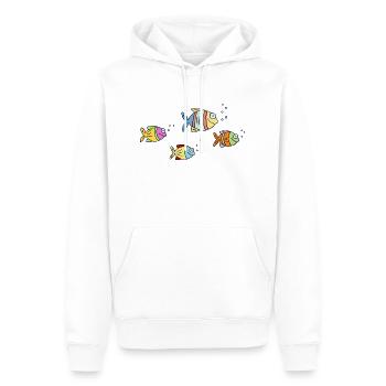 Fische Buntbarsche Wasser Meer Graffiti Zeichnung - Männer Premium Bio Hoodie - Weiß - Vorne - Nico (187cm)