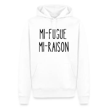 mi fugue mi raison - Sweat à capuche Premium bio Homme - blanc - Devant - Nico (187cm)