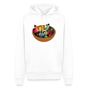 Schale mit Einweg E Zigarette - Männer Premium Bio Hoodie - Weiß - Vorne - Nico (187cm)