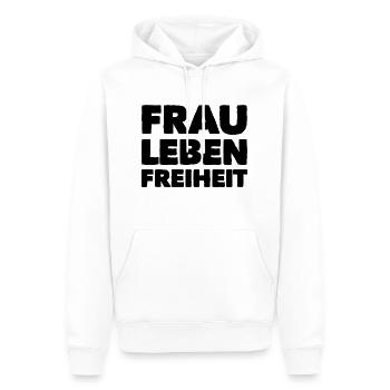 Frau Leben Freiheit Iran - Männer Premium Bio Hoodie - Weiß - Vorne - Nico (187cm)