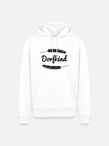 Dorfkind mit Getreide - Männer Premium Bio Hoodie - Weiß