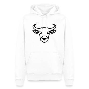 Buffle - Sweat à capuche Premium bio Homme - blanc - Devant - Nico (187cm)