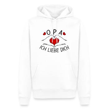 Opa ich liebe Dich - Männer Premium Bio Hoodie - Weiß - Vorne - Nico (187cm)