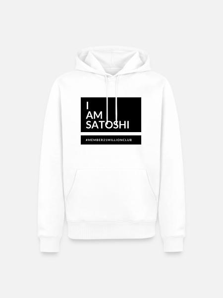 I am Satoshi - Men’s Premium Organic Hoodie - white