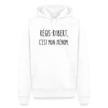 régis-robert, c'est mon prénom - Sweat à capuche Premium bio Homme - blanc - Devant - Nico (187cm)