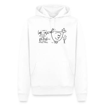 pecked you - Männer Premium Bio Hoodie - Weiß - Vorne - Nico (187cm)