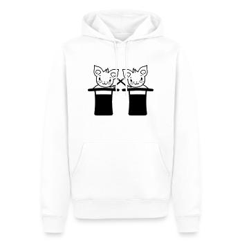 2 chats sorciers magiques enchantés Top Hat - Sweat à capuche Premium bio Homme - blanc - Devant - Nico (187cm)
