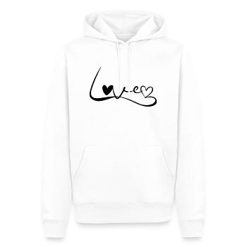 Police d’amour - Sweat à capuche Premium bio Homme - blanc - Devant - Nico (187cm)