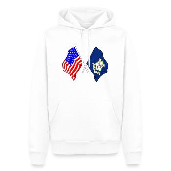 USA and state of Connecticut flag crossed - Men’s Premium Organic Hoodie - white - Front - Nico (187cm)
