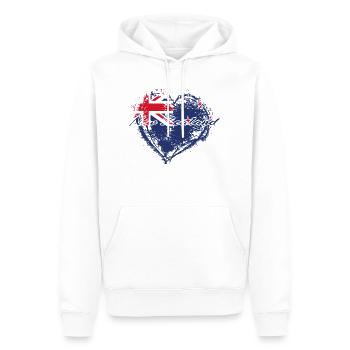 PAYS CADEAU ROOTS AMOUR Nouvelle-Zélande - Sweat à capuche Premium bio Homme - blanc - Devant - Nico (187cm)