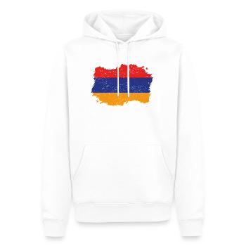 Roots patrie de drapeau Arménie Png - Sweat à capuche Premium bio Homme - blanc - Devant - Nico (187cm)