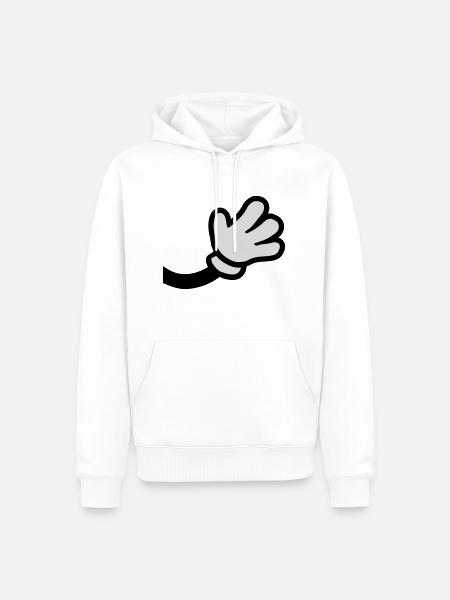 Waving Comic Hand - Men’s Premium Organic Hoodie - white