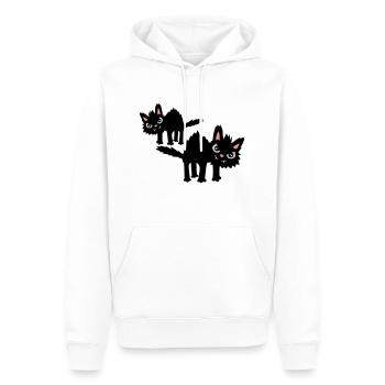 Équipe drôle de chats - Sweat à capuche Premium bio Homme - blanc - Devant - Nico (187cm)