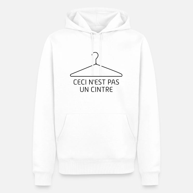 Ceci n'est pas un cintre - Sweat à capuche Premium bio Homme - blanc