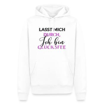 Lass mich durch, ich bin die Glücksfee - Männer Premium Bio Hoodie - Weiß - Vorne - Nico (187cm)