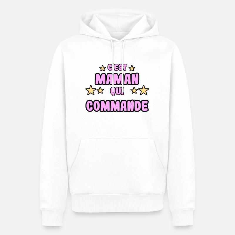 C'est maman qui commande - Sweat à capuche Premium bio Homme - blanc