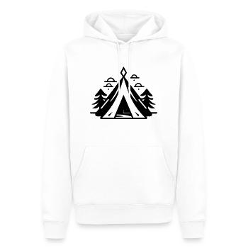Camping - Männer Premium Bio Hoodie - Weiß - Vorne - Nico (187cm)