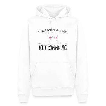 Le vin s'améliore avec l'age tout comme moi - Sweat à capuche Premium bio Homme - blanc - Devant - Nico (187cm)