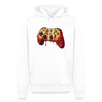 Gaming Pizza Controller Gamer - Men’s Premium Organic Hoodie - white - Front - Nico (187cm)