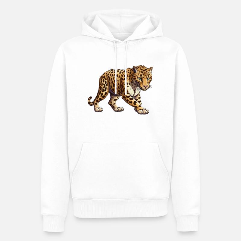 Leopard - Männer Premium Bio Hoodie - Weiß