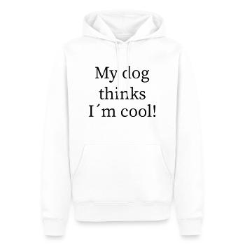 My dog thinks I'm cool - Men’s Premium Organic Hoodie - white - Front - Nico (187cm)