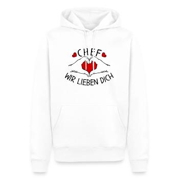 Chef wir liebe Dich - Männer Premium Bio Hoodie - Weiß - Vorne - Nico (187cm)