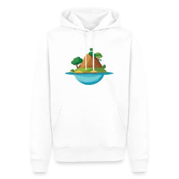 Tropische Inselparadies-Illustration - Männer Premium Bio Hoodie - Weiß - Vorne - Nico (187cm)