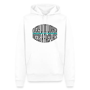 Bûcheron coolTravail du bois - Sweat à capuche Premium bio Homme - blanc - Devant - Nico (187cm)
