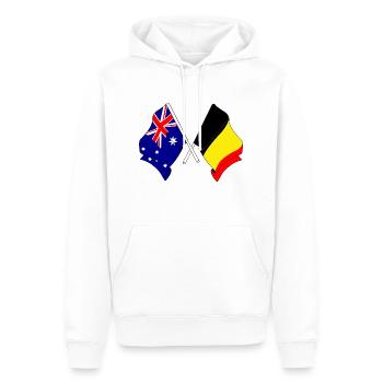Flag of Australia, Belgium - Men’s Premium Organic Hoodie - white - Front - Nico (187cm)