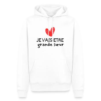 Ich werde eine große Schwester sein - Männer Premium Bio Hoodie - Weiß - Vorne - Nico (187cm)