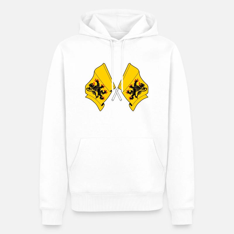 Deux drapeaux Nord Pas de Calais - Sweat à capuche Premium bio Homme - blanc