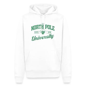 Northpole University - Männer Premium Bio Hoodie - Weiß - Vorne - Nico (187cm)
