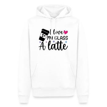Lehrer Valentinstag - Ich liebe meinen Latte der Klasse A - Männer Premium Bio Hoodie - Weiß - Vorne - Nico (187cm)