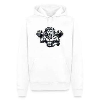 Leo Bodybuilder - Sweat à capuche Premium bio Homme - blanc - Devant - Nico (187cm)