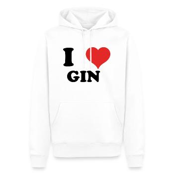 i love GIN - Men’s Premium Organic Hoodie - white - Front - Nico (187cm)