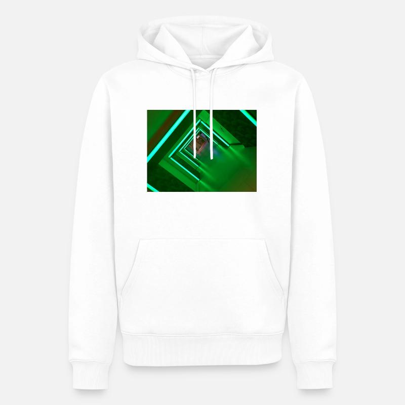 LED Flur Geschenk & Geschenkidee - Männer Premium Bio Hoodie - Weiß