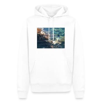 Aqua - Männer Premium Bio Hoodie - Weiß - Vorne - Nico (187cm)
