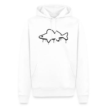 Zander Crime Scene - Angler Gift - Outline - Men’s Premium Organic Hoodie - white - Front - Nico (187cm)