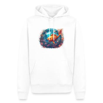 Reflets de poisson-lune - Sweat à capuche Premium bio Homme - blanc - Devant - Nico (187cm)
