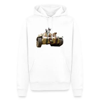 Panzerkatze - Männer Premium Bio Hoodie - Weiß - Vorne - Nico (187cm)