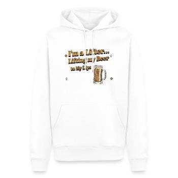 I'm a Lifter... Lifting my Beer to My Lips - Men’s Premium Organic Hoodie - white - Front - Nico (187cm)