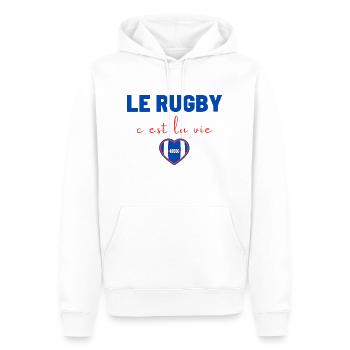 Rugby ist Leben,Rugby,Rugbyfrau,Rugbyman - Männer Premium Bio Hoodie - Weiß - Vorne - Nico (187cm)