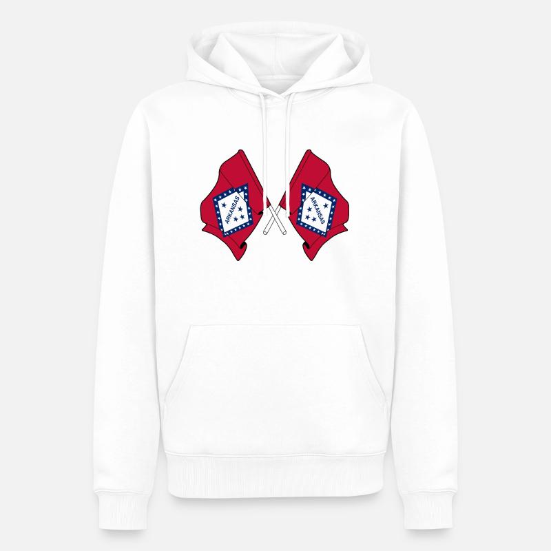 Deux drapeaux traversent l’Arkansas - Sweat à capuche Premium bio Homme - blanc