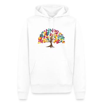 Baum des Lebens - Männer Premium Bio Hoodie - Weiß - Vorne - Nico (187cm)