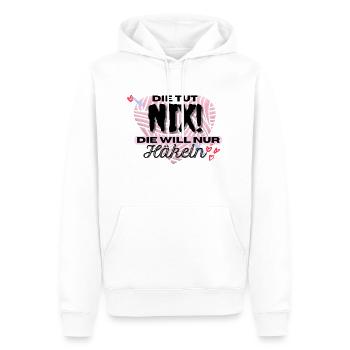 Die Tut Nix Die Will Nur Häkeln Rosa Herz Pink - Männer Premium Bio Hoodie - Weiß - Vorne - Nico (187cm)
