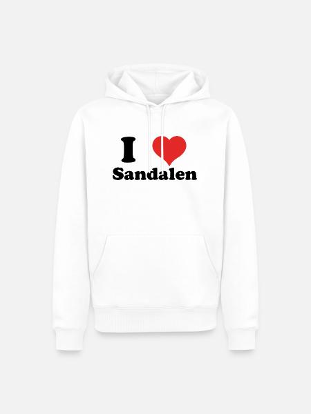 i love Sandalen - Männer Premium Bio Hoodie - Weiß