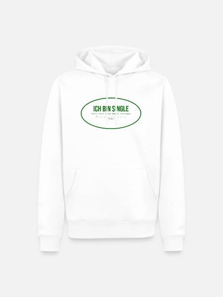 Single - Männer Premium Bio Hoodie - Weiß
