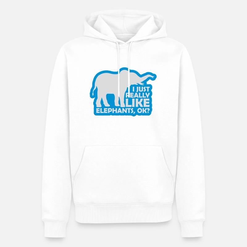 Spruch really like elephants - Männer Premium Bio Hoodie - Weiß