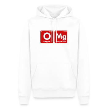 Tableau périodique OMG - Sweat à capuche Premium bio Homme - blanc - Devant - Nico (187cm)