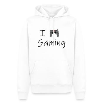 I love Gaming - Männer Premium Bio Hoodie - Weiß - Vorne - Nico (187cm)